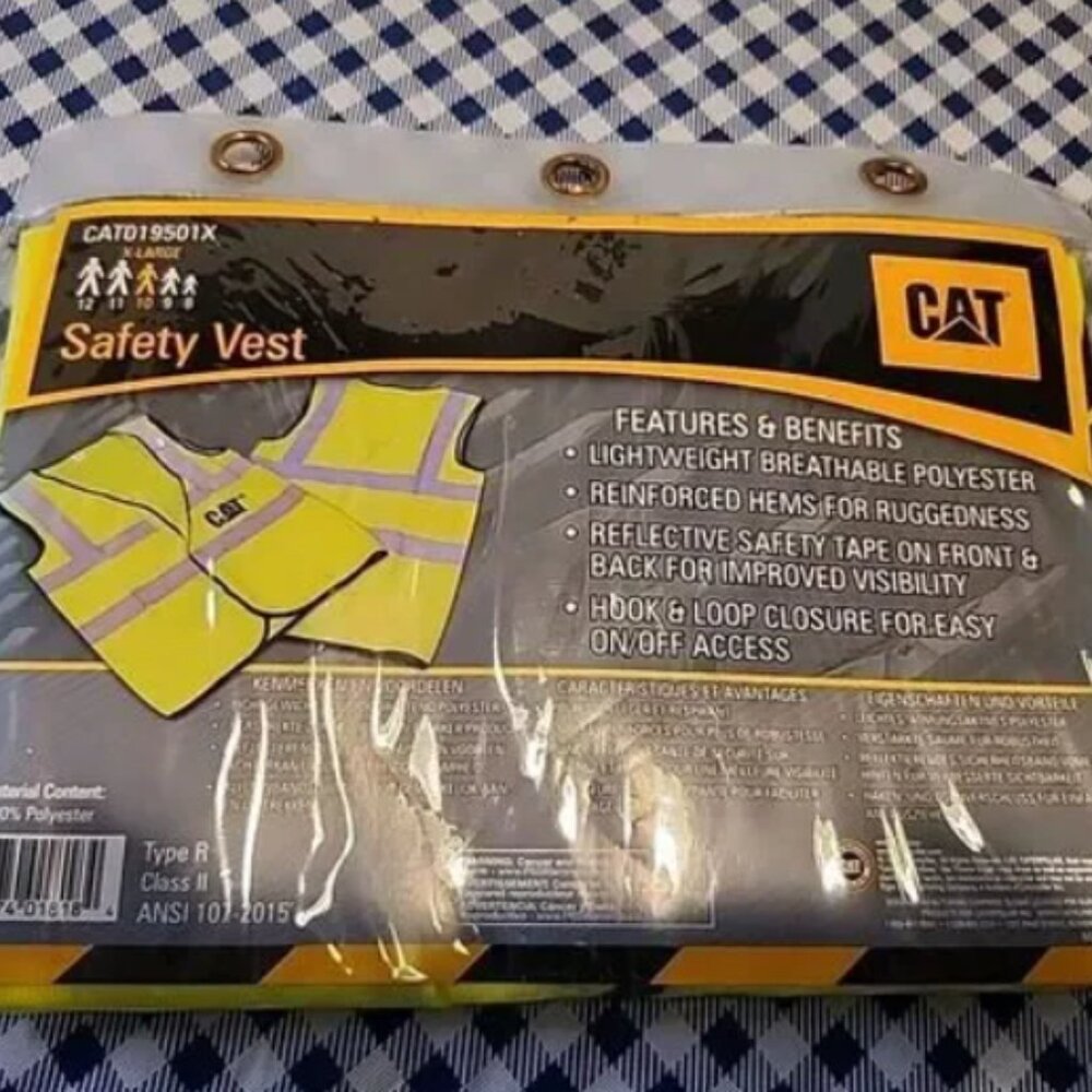 CAT Safety Vest: Lightweight + Safety Tape on Front & Back